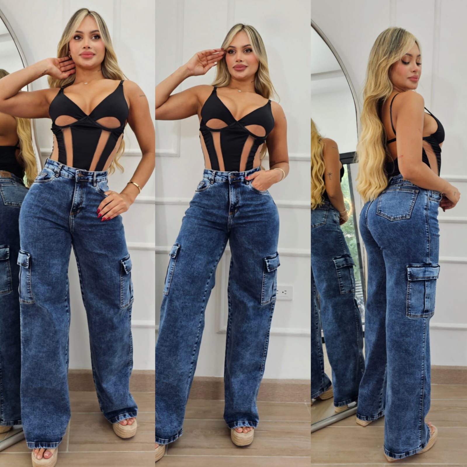 Jeans cargo stretch 1191