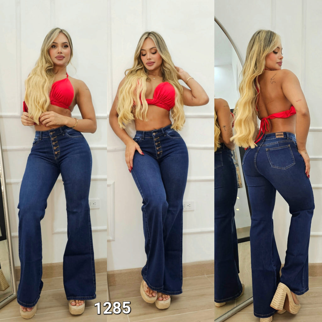 Jeans botonero bota campana